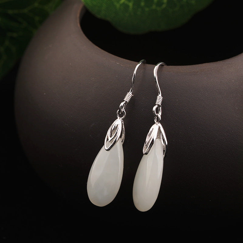 Gold Art Certified Nephrite Teardrop Earrings – Silver Designs for Everyday and Special Occasions