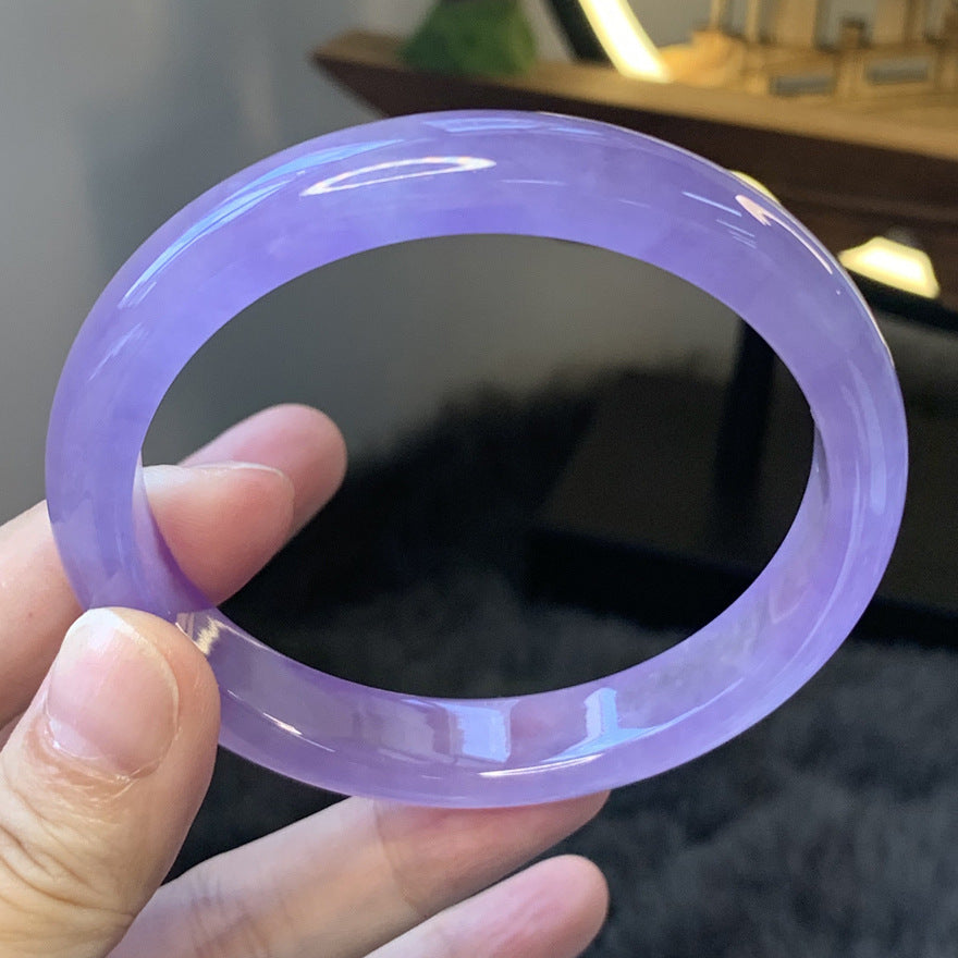 Gold Art With identification certificate | Burmese jade ice purple jade bracelet  Natural jade fantasy fairy purple | Daily / banquet / gift all-round adaptation to wear "Lavender Galaxy" on your wrist