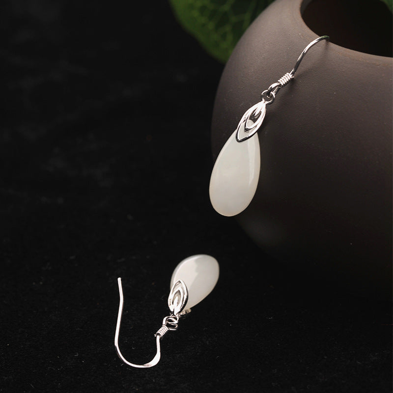 Gold Art Certified Nephrite Teardrop Earrings – Silver Designs for Everyday and Special Occasions
