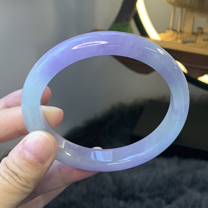 Gold Art With identification certificate | Burmese jade ice purple jade bracelet  Natural jade dream gradient | Daily / Party / Wear "Smoky Purple Galaxy" on your wrist