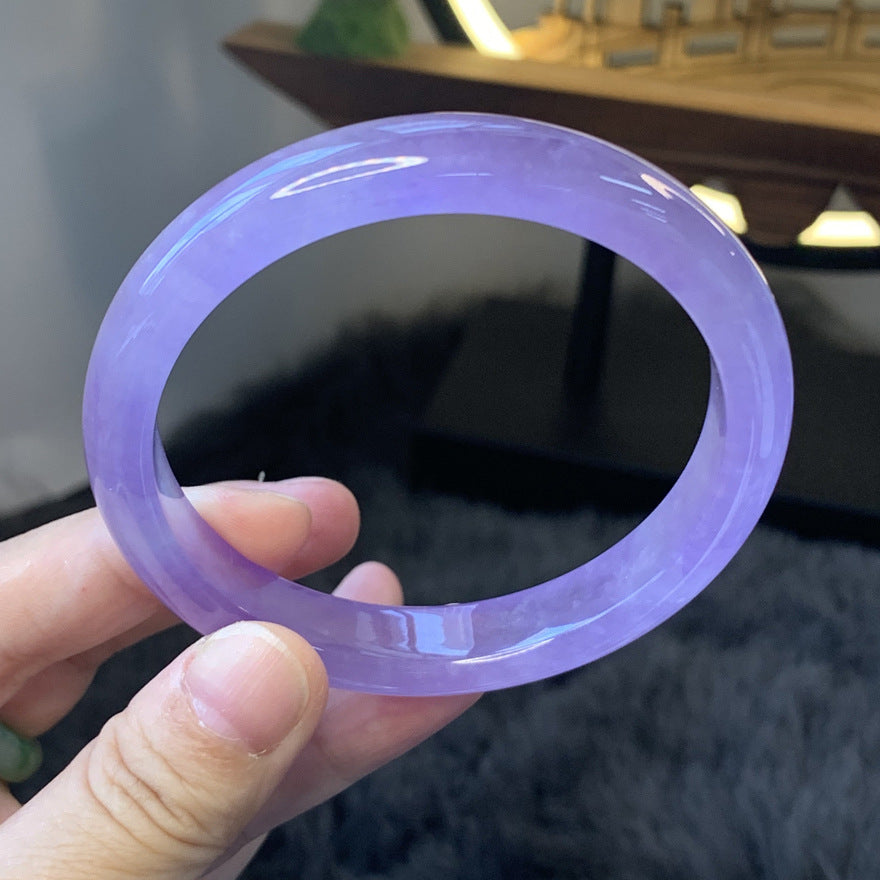 Gold Art With identification certificate | Burmese jade ice purple jade bracelet  Natural jade fantasy fairy purple | Daily / banquet / gift all-round adaptation to wear "Lavender Galaxy" on your wrist