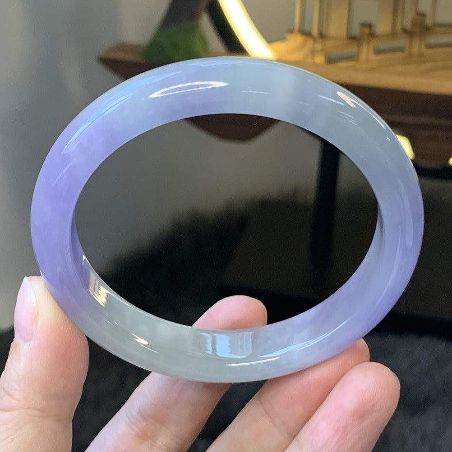 Gold Art With identification certificate | Burmese jade ice purple jade bracelet  Natural jade dream gradient | Daily / Party / Wear "Smoky Purple Galaxy" on your wrist