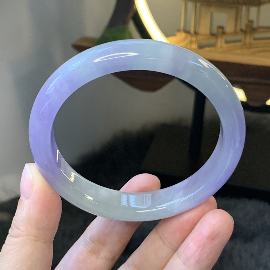 Gold Art With identification certificate | Burmese jade ice purple jade bracelet  Natural jade dream gradient | Daily / Party / Wear "Smoky Purple Galaxy" on your wrist