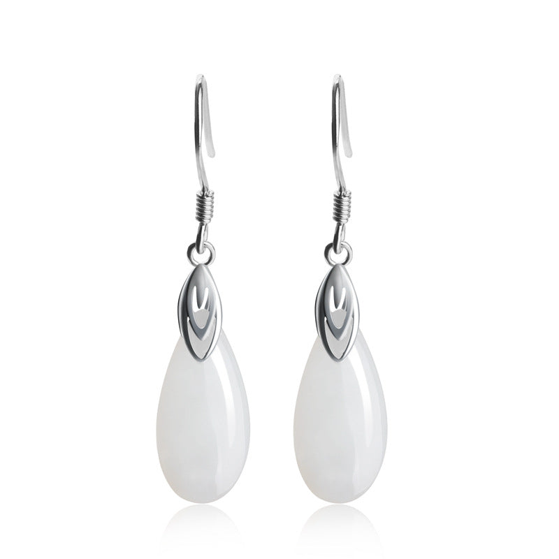 Gold Art Certified Nephrite Teardrop Earrings – Silver Designs for Everyday and Special Occasions