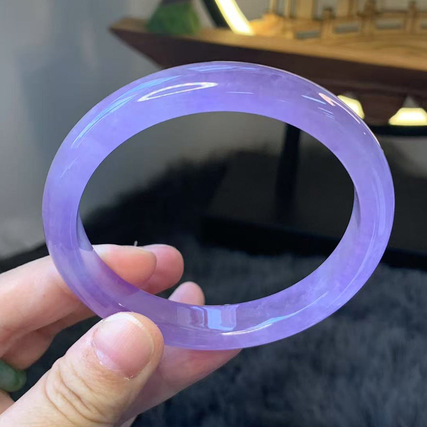 Gold Art With identification certificate | Burmese jade ice purple jade bracelet  Natural jade fantasy fairy purple | Daily / banquet / gift all-round adaptation to wear "Lavender Galaxy" on your wrist