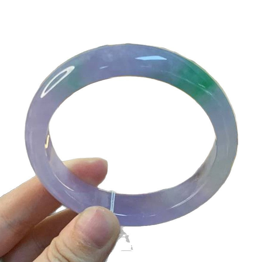 Gold Art With identification certificate | Burmese Spring Jadeite Bracelet Natural jade purple-green gradient | Suitable for daily use / banquets / gifts. Wear "Xinghe Chunshan" on your wrist