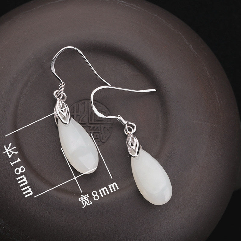 Gold Art Certified Nephrite Teardrop Earrings – Silver Designs for Everyday and Special Occasions