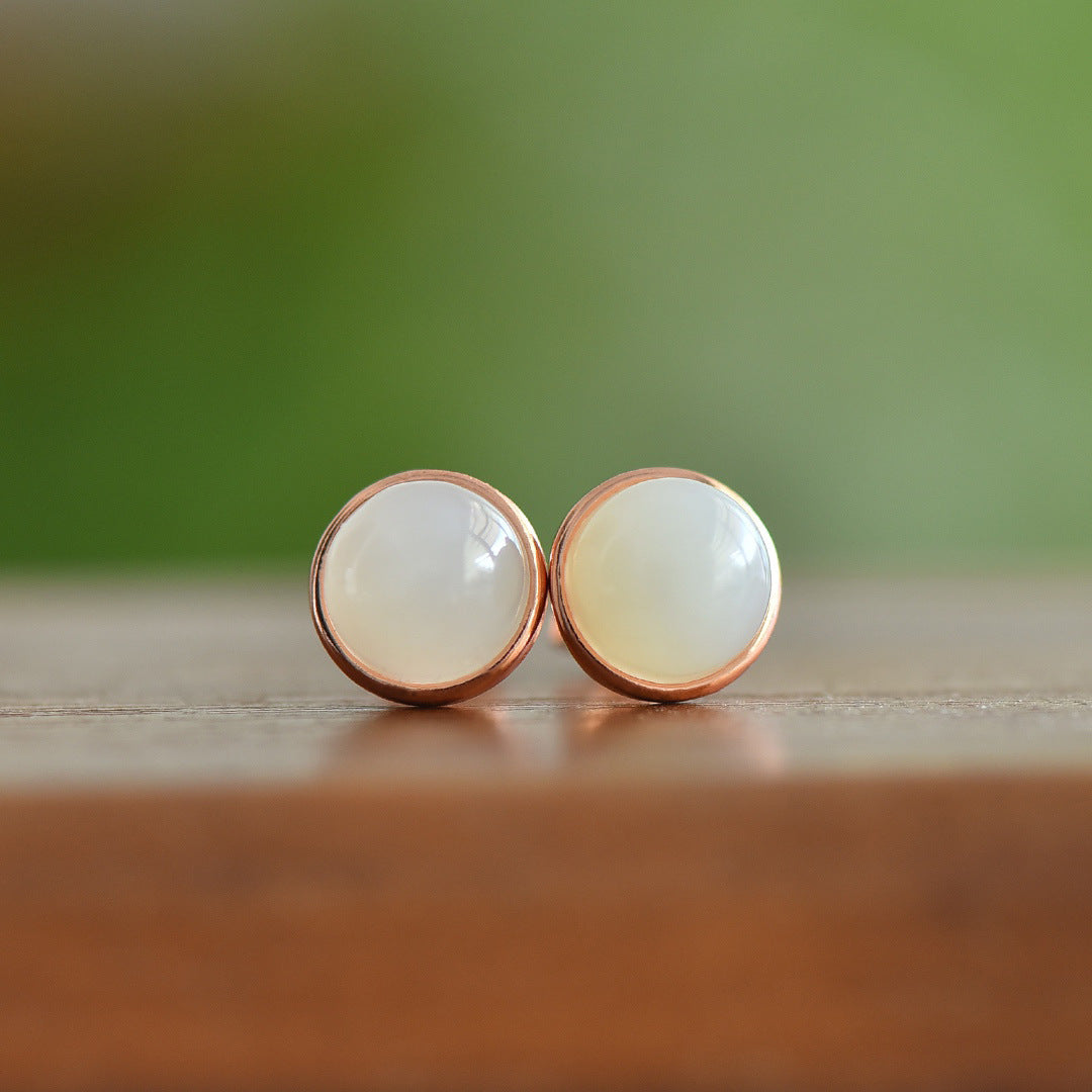 Gold Art Dainty Gold-Plated Hetian Jade Earrings – Certified Design for Daily Style & Gift Giving