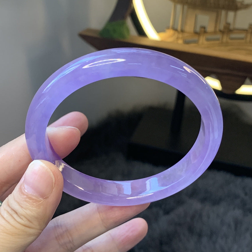 Gold Art With identification certificate | Burmese jade ice purple jade bracelet  Natural jade fantasy fairy purple | Daily / banquet / gift all-round adaptation to wear "Lavender Galaxy" on your wrist